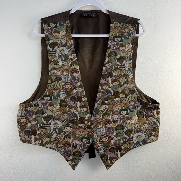 Special Thyme Ltd Jackets & Blazers - Vintage Special Thyme Ltd Tapestry Vest Women Boho Folk Art Button Back Tie Sz M